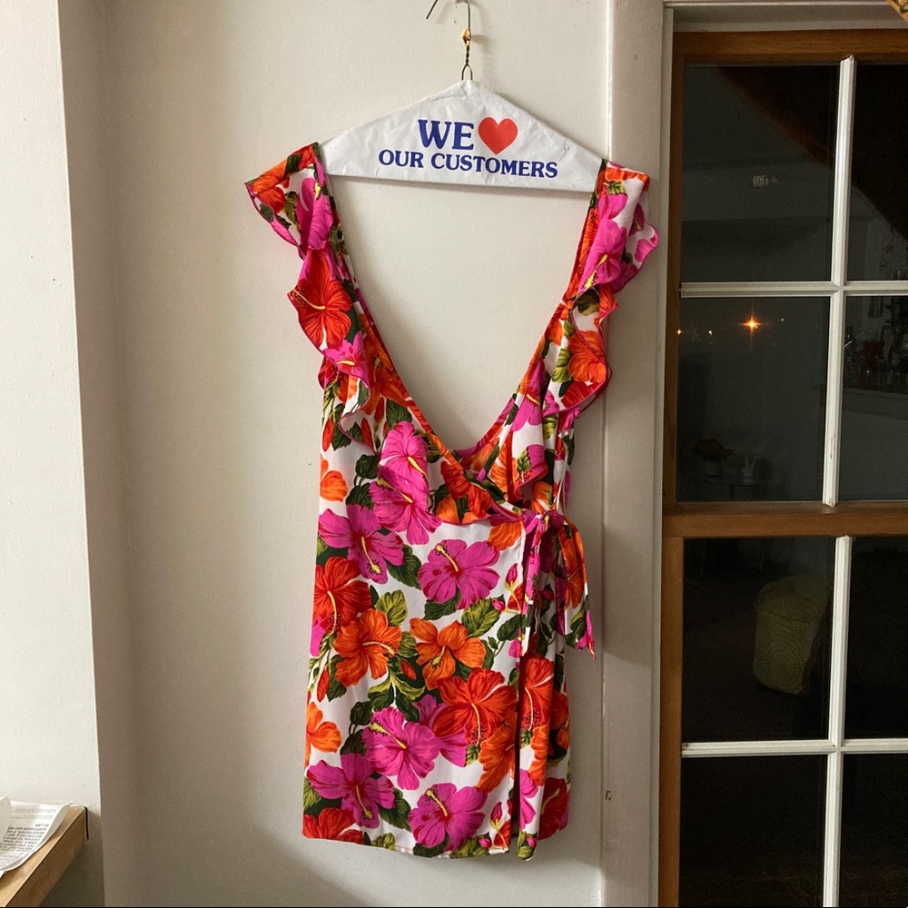 Show Me Your MuMu Floral Ruffle Beach Cover Up